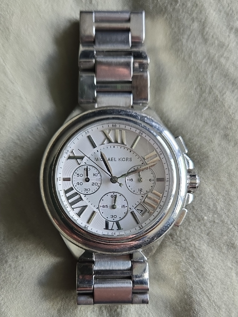Michael Kors Silver Chronograph Roman Numeral Watch